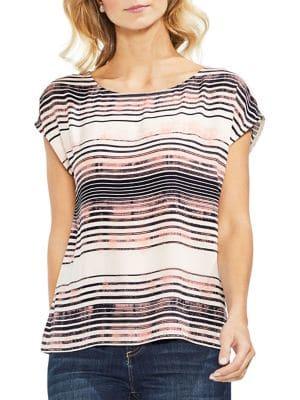 Vince Camuto Zen Bloom Striped Tee