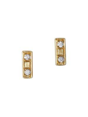 Sole Society Goldtone Stone-studded Bar Stud Earrings