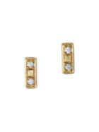 Sole Society Goldtone Stone-studded Bar Stud Earrings