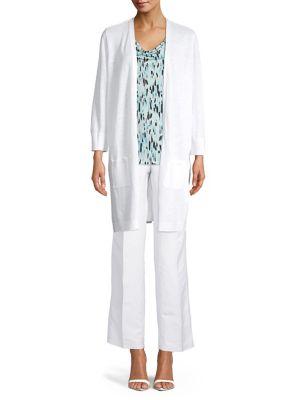 Kasper Knit Open Front Long Cardigan