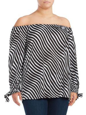 Michael Michael Kors Plus Rib Wave Wide Blouse
