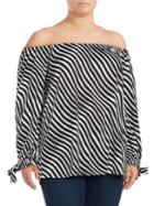 Michael Michael Kors Plus Rib Wave Wide Blouse