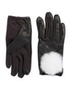 Lord & Taylor Rabbit Fur-trimmed Gloves