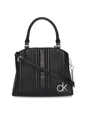 Calvin Klein Paige Quilted Faux-leather Satchel