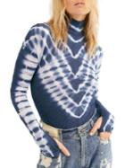 Free People Psychedelic Turtleneck Cotton-blend Top