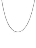 Lord & Taylor 925 Sterling Silver Rounded Box Chain Necklace