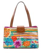 Patricia Nash Floral-embroidered Leather Satchel
