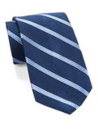 Black Brown Silk Striped Tie