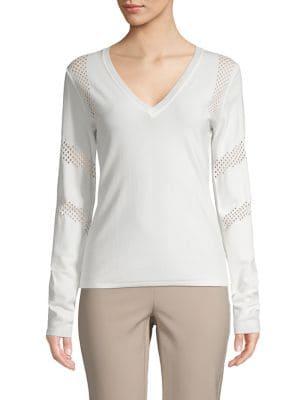 Bailey 44 Eyelet Long-sleeve Top