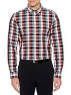 Perry Ellis Multicolor Check-print Long-sleeve Shirt