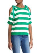 Lauren Ralph Lauren French Terry Tied Stripe Top