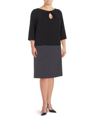Alex Evenings Plus Teardrop Cutout Top