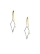 Adina Reyter 14k Yellow Gold, Sterling Silver & Pave White Diamond Long Open Earrings