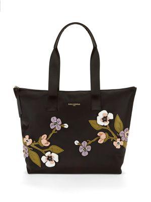 Karl Lagerfeld Paris Floral-embroidered Tote Bag