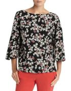 Lafayette 148 New York Gwendolyn Floral Bell-sleeve Blouse