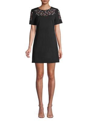 Calvin Klein Petite Embellished Short-sleeve Mini Dress