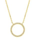 Morris & David 14k Yellow Gold & Diamond Circle Pendant Necklace