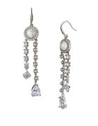 Carolee Pearl Premier Pearl And Crystal Linear Earrings