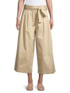 Caara Pleat-front Cotton Wide-leg Pants