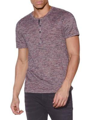 John Varvatos Marled Short-sleeve Henley