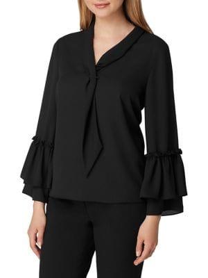 Tahari Arthur S. Levine Tulip-sleeve Sailor Blouse Tulip Sleeve Blouse