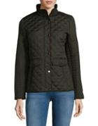 Weatherproof Plus Faux-suede Trimmed Quilted Jacket
