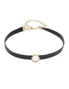 Design Lab Lord & Taylor Hexagon Geometric Accented Choker Necklace