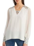 Karl Lagerfeld Paris Lace-embroidered Blouse