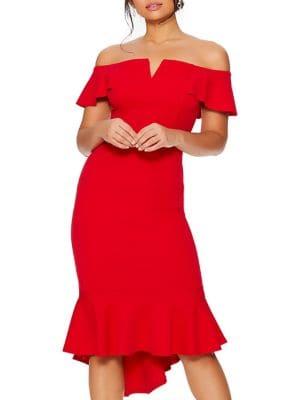 Quiz Off-the-shoulder Sheath Dress