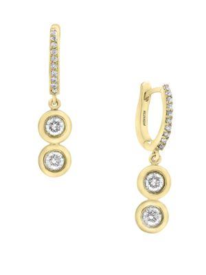 Effy D'oro Diamonds And 14k Yellow Gold Drop Earrings