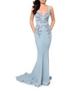 Glamour By Terani Couture Beaded Cape Gown
