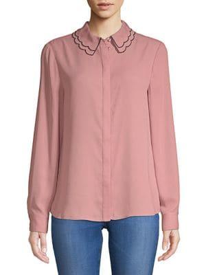Ivanka Trump Scalloped Collar Shirt