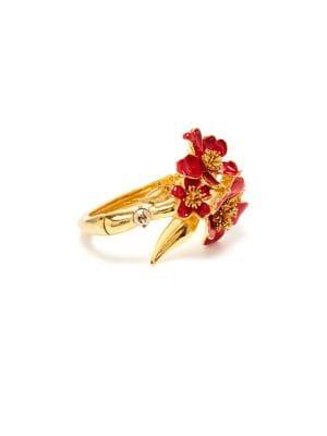 Oscar De La Renta Delicate Flower Swarovski Crystal Bracelet