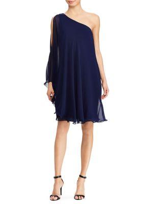 Lauren Ralph Lauren Georgette One-shoulder Dress