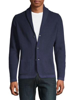Black Brown Shawl Button Cardigan
