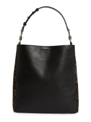 Allsaints Kim Printed Calf-hair Leather Tote Bag