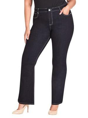 City Chic Plus Mid-rise Flared Bootleg Jeans