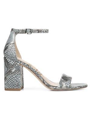 Sam Edelman Daniella Ankle-strap Snakeskin-embossed Leather Sandals