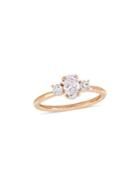 Sonatina Diamond Bridal 14k Rose Gold And Oval Diamond 3-stone Engagement Ring
