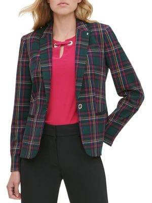 Tommy Hilfiger Plaid Button Jacket