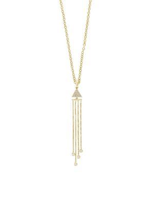 Effy Doro Diamond And 14k Yellow Gold Tassel Pendant Necklace