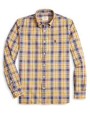 Brooks Brothers Red Fleece Spt Rf Basketweave Plaid Slim-fit Button-down Shirt