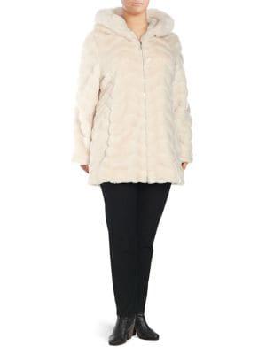 Gallery Plus Faux Fur Hooded Jacket