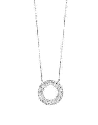 Effy Classique 1.09 Tcw Diamond And 14k White Gold Round Pendant Necklace