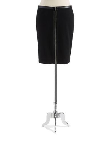 Vince Camuto A-line Skirt With Faux Leather Waistband
