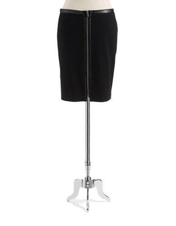 Vince Camuto A-line Skirt With Faux Leather Waistband