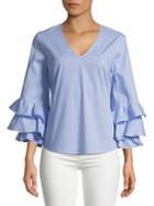 Ivanka Trump Tiered Bell-sleeve Blouse