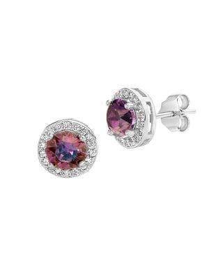 Lord & Taylor Sterling Silver & Swarovski Crystal Stud Earrings