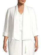 Kasper Plus Textured Open-front Cardigan