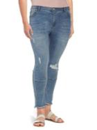 La La Anthony Allure Slim-fit Frayed Hem Jeans